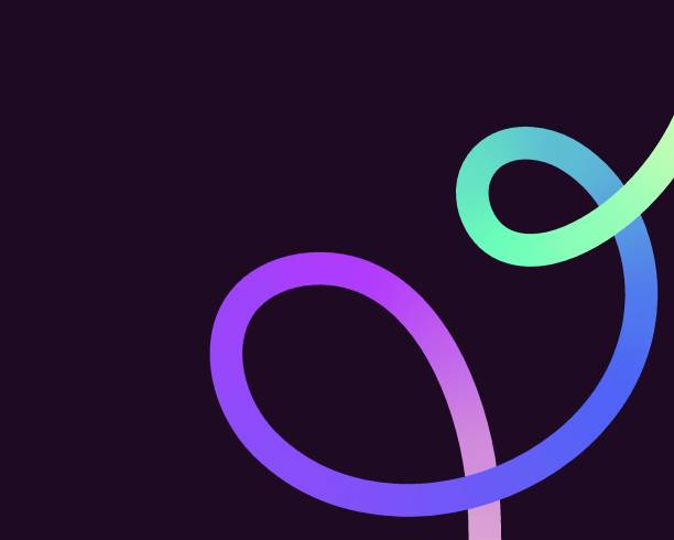 bright, neon squiggle shapes with smooth curves and loops. vivid colors transition through seamless gradients, blending hues like pink, blue, green, and orange, creating a playful, dynamic effect. - elementy z pętlą stock illustrations