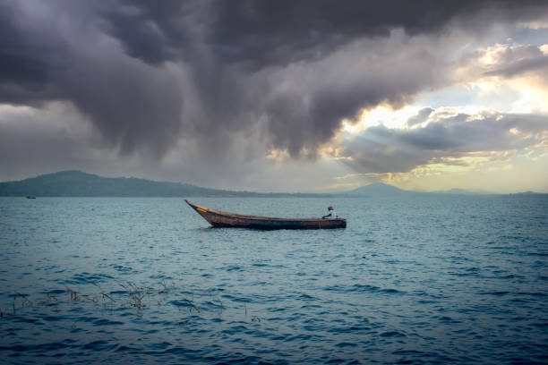 Scenic view of Lake Victoria against sky during dawn