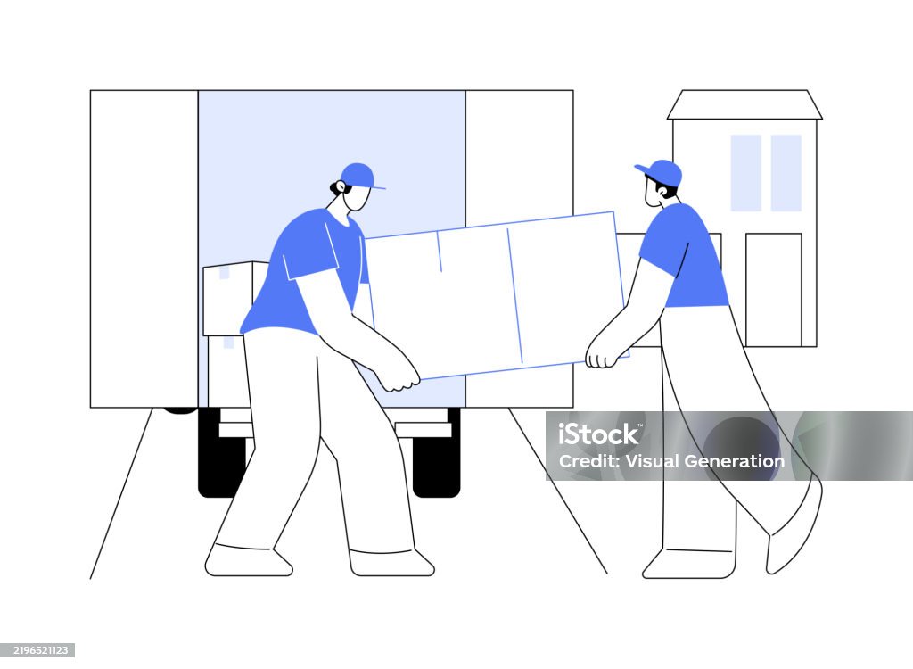 Loading Box Cartoon Truck Loading Isolated Cartoon Vector Illustrations Stock Illustration ...