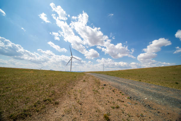 Wind turbine generator on the steppe