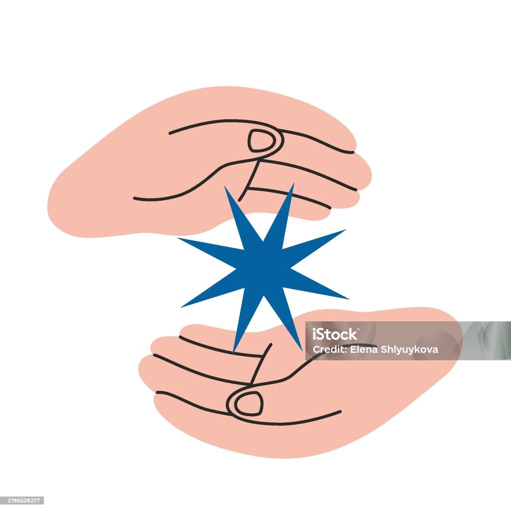 Two Hand Star Sign Hand Hands Gestures Two Palms Carefully Hold The Star Between Themselves ...