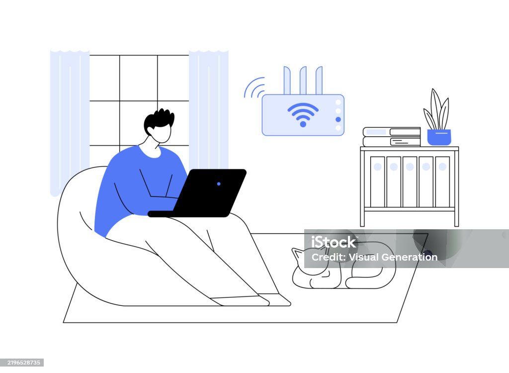 Cartoon Computer Wireless Wireless Networks Isolated Cartoon Vector Illustrations Stock ...