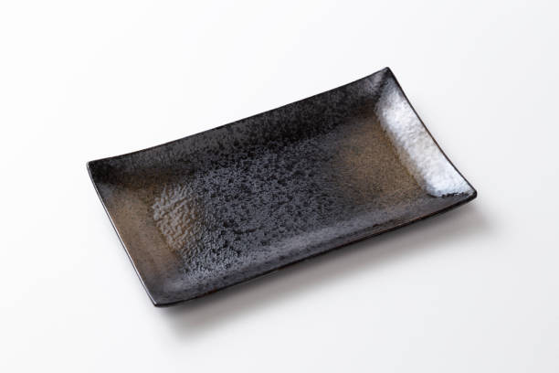 istock Japanese-style square plate on white background 2196534925
