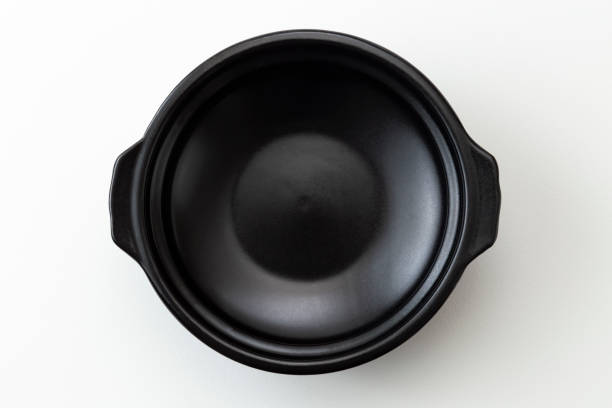 istock A clay pot commonly used in Japan on a white background. 2196535010