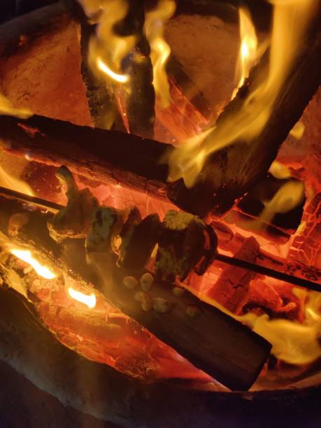Rustic Evening Barbeque - stock photo