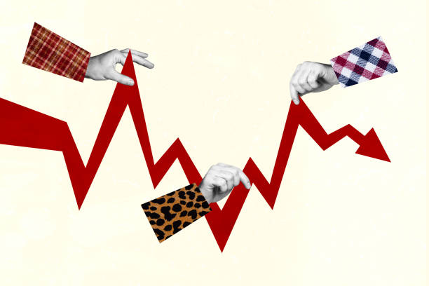 istock Composite photo collage of hands hold chart arrow statistics up down graph partnership colleagues workers isolated on painted background 2196536905