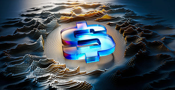 istock Dollar symbol in a digital raster matrix 2196539906