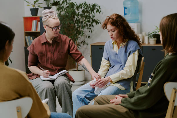 istock Conducting Support Group Counseling in Cozy Office Space 2196542295