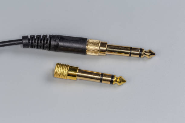 istock Audio stereo cable with adapter mini-Jack to Jack, adapter separately 2196542865