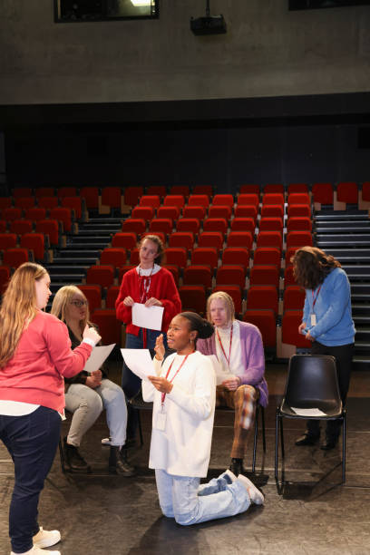 istock Group of disabled people on stage during rehearsal 2196555408
