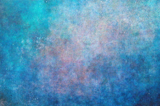 Grunge-Style Background with Aged Blue Paint, Rough Surface, and Signs of Wear and Tear