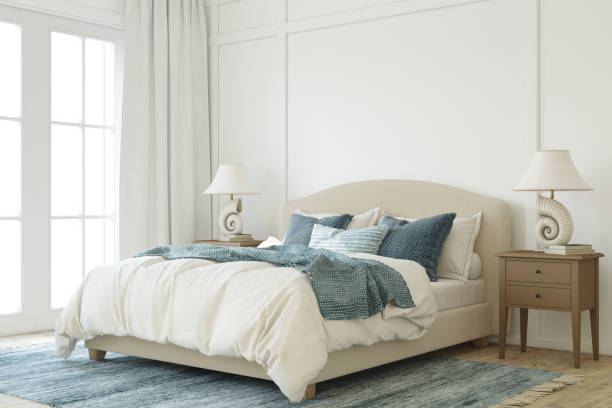 istock Interior of modern bedroom. Interior mockup. 3d render. 2196556633
