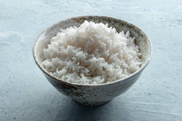 istock White rice, cooked. A bowl of boiled long grain rice 2196558528