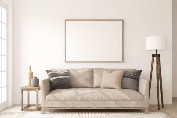 istock Living-room interior in scandinavian style. Frame mockup. 3d render. 2196558534