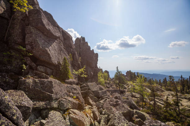 istock Remnants pillars, Mount Zelenaya. Sheregesh, Russia 2196558560