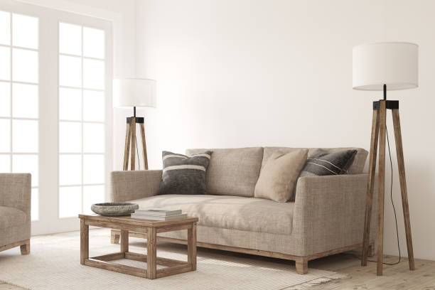 istock Living-room interior in scandinavian style. Interior mockup. 3d render. 2196558638