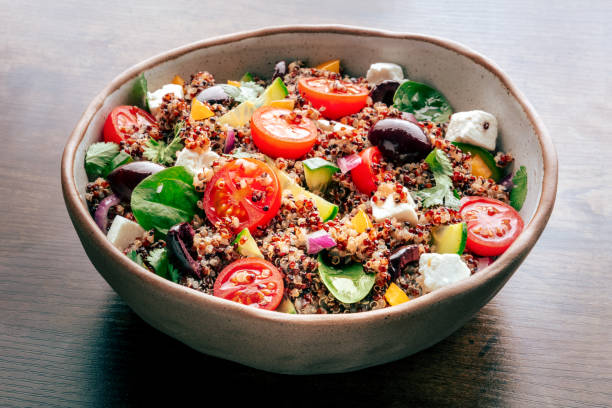 istock Quinoa salad, healthy Mediterranean lunch with fresh organic vegetables 2196558644