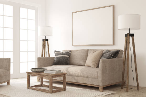 istock Living-room interior in scandinavian style. Frame mockup. 3d render. 2196558972