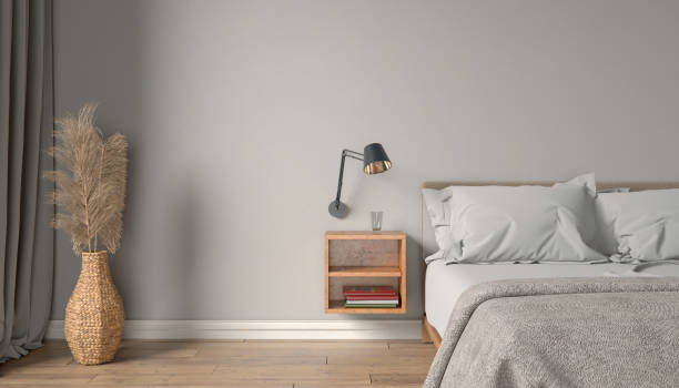 istock 3d rendering of a Scandinavian bedroom - mock-up. 2196563037