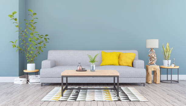istock 3d render of a Scandinavian living room with sofa and table 2196563127
