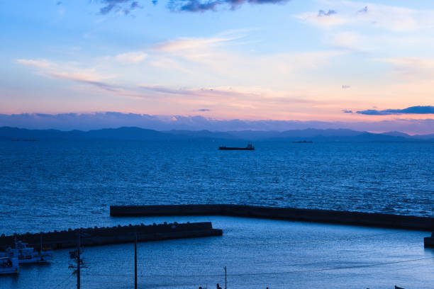 Beautiful orange sunset over the sea
