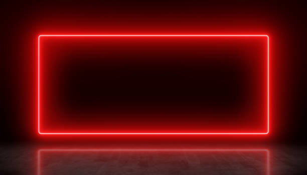 istock Illustation of glowing neon rectangle in red 2196564088