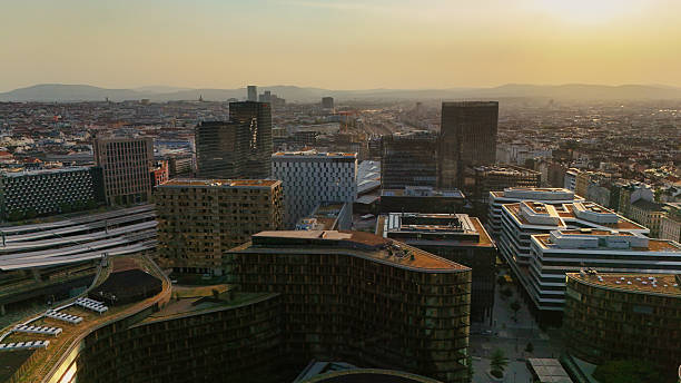 istock Sunset in Vienna, Austria - Drone view 2196566375