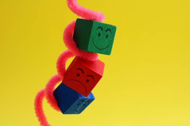Cubes with different expressions trapped in a spiral