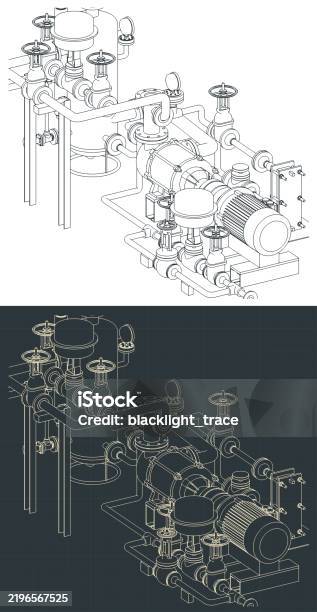 Gas Compressor Blueprints Stock Illustration - Download Image Now ...