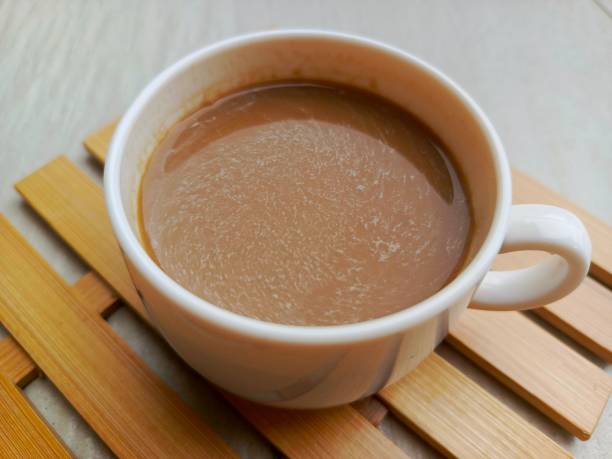 istock a cup of coffee on a bamboo mat 2196568660