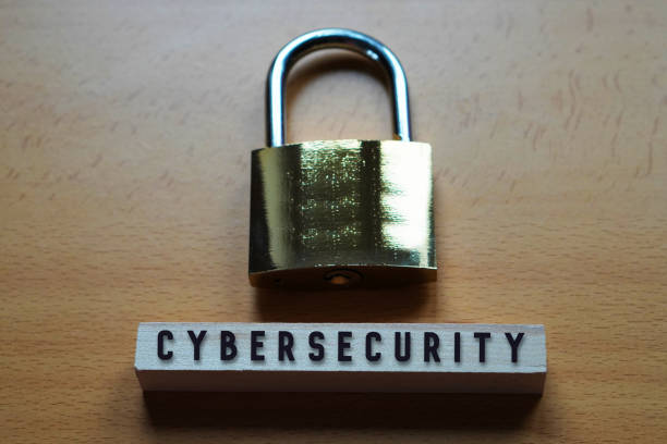 istock cybersecurity concept. golden padlock with word written on a light wood block. 2196573283