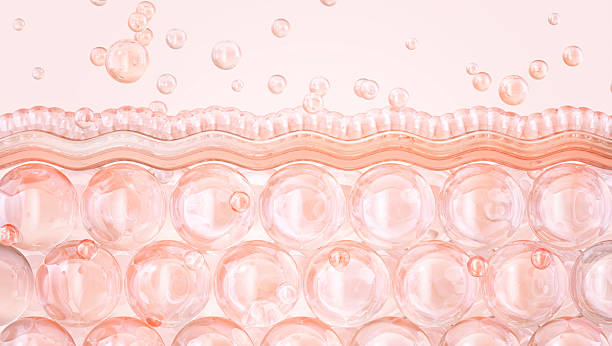 istock Hydration process in skincare. Moisturizing cosmetic beauty products on the skin layer. 2196576207