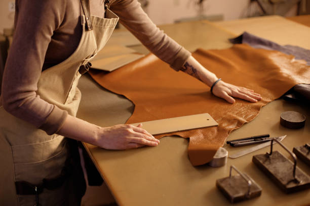istock Crafting Leather Goods on Wooden Workbench 2196579106