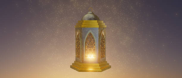 istock A lantern with a light inside is lit up in the night sky 2196582388
