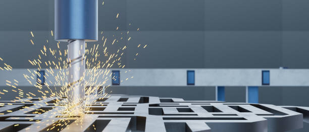 istock A machine is cutting a piece of metal with a saw 2196582401