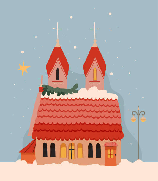 istock A Charming and Cozy Winter Cottage Illustration Featuring Snowflakes and Shimmering Stars above 2196585898