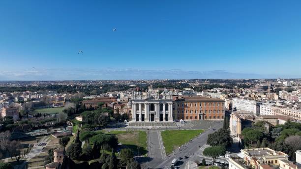 istock Backlight on the Basilica of St. John Lateran in Rome 2196590612