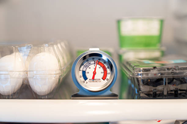 istock Refrigeration safety gauge displaying safe food temperature. 2196593349