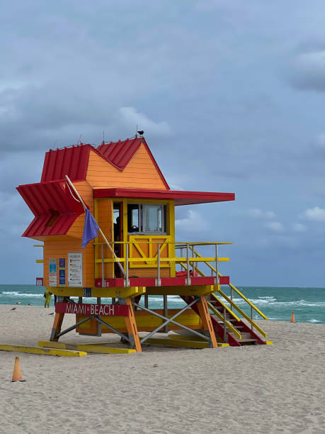 istock Vibrant Lifeguard Tower on Miami Beach 2196596955