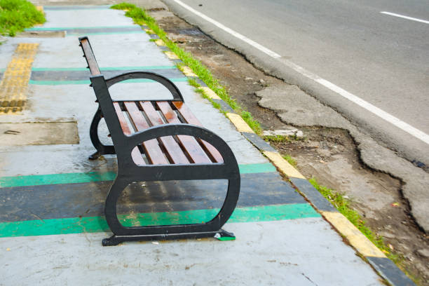 Public chairs for resting on the side of the road