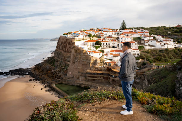 Tourist in Azenhas do Mar, Sintra, Portugal