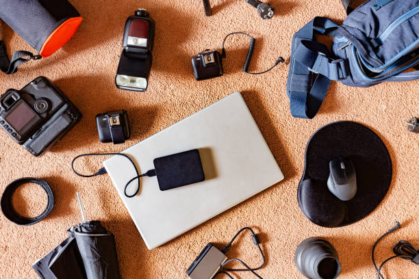 istock Photographer's equipment ready for a shooting session 2196609381