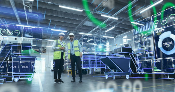 istock Engineers Examine Holographic Turbine Engine in High-tech Factory. Augmented Reality Display Shows Intricate 3d Model, Design and Analysis Processes for Advanced Manufacturing Innovation. 2196611177