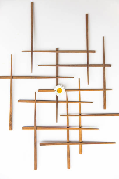 Wooden chopsticks in the kitchen