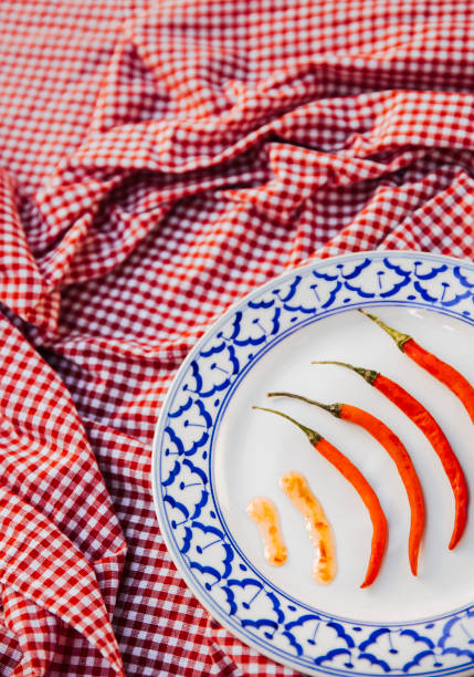 Reddish right aligned hot chilli pepper bokeh background hd