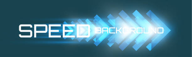 istock Arrow light speed motion background with futuristic glowing arrows and light streaks. 2196627153
