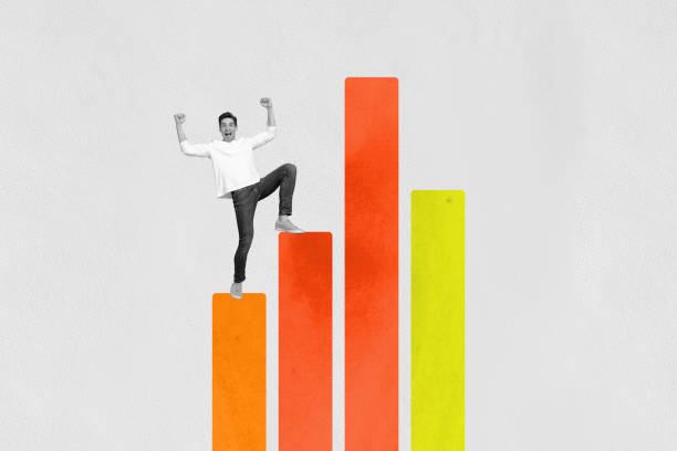 istock Sketch image trend artwork composite 3D photo collage of young hardworking man stats growth make step success platform motivation go high 2196629942