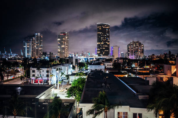 Miami Beach night view. Florida, USA