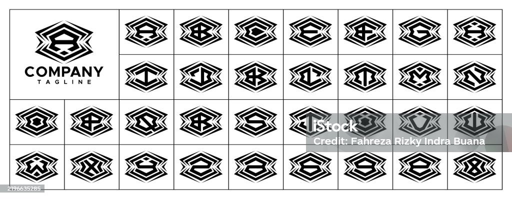 Sharp Monogram Sharp Line Abstract Initial Az Letter Monogram Set Stock Illustration ...