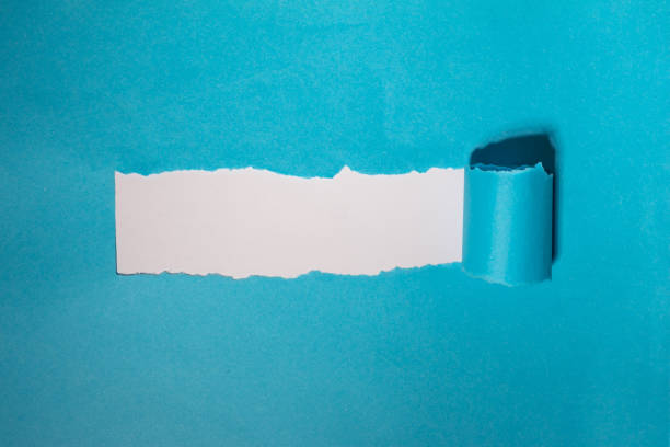 istock Blue torn paper. Burst hole background. Minimal abstract colorful wallpaper concept. 2196643339